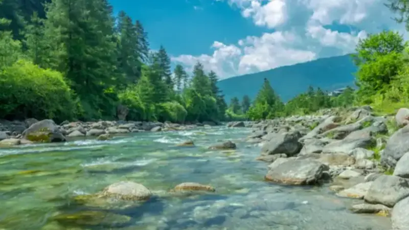 a clean river in Bhutan