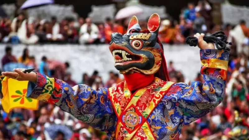 Mask Dance Performance during Thimphu Tshechu Festival