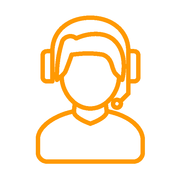 icon showing a man with a headset on symbolizing customer support