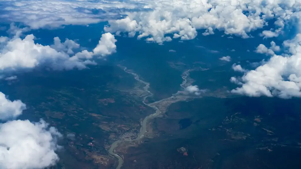 Aerial view of Bhutan valley at sunrise