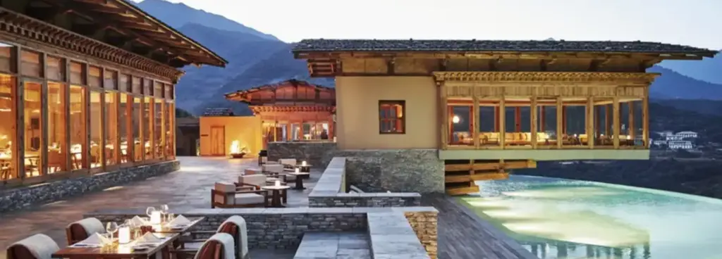 Six Senses luxury lodge nestled in the Paro Valley, Bhutan