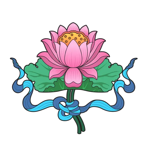 The Lotus Flower - picture of one of the eight lucky signs in Bhutanese Culture