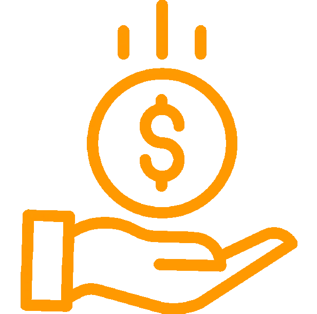 icon showing a palm holding a dollar sign