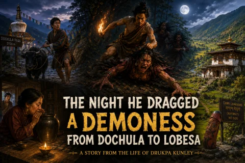 The Night He Dragged a Demoness from Dochula to Lobesa - A Story from the life of Drukpa Kunley
