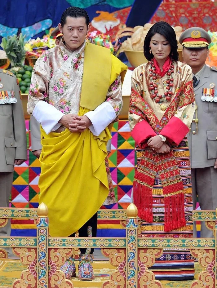Bhutan's National Dress - Gho and Kira - king and queen of bhutan in national dress large