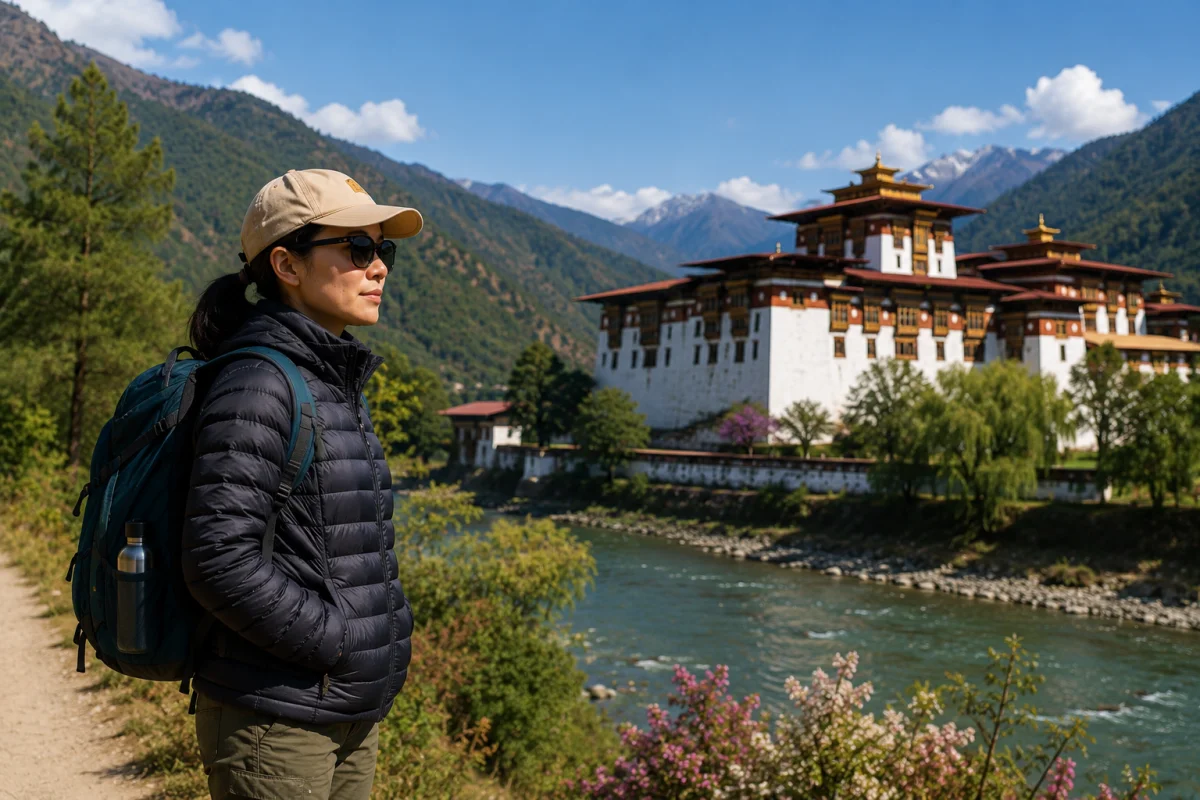 Bhutan Packing List: What to Wear & Bring for Every Season - tourist near punakha dzong large